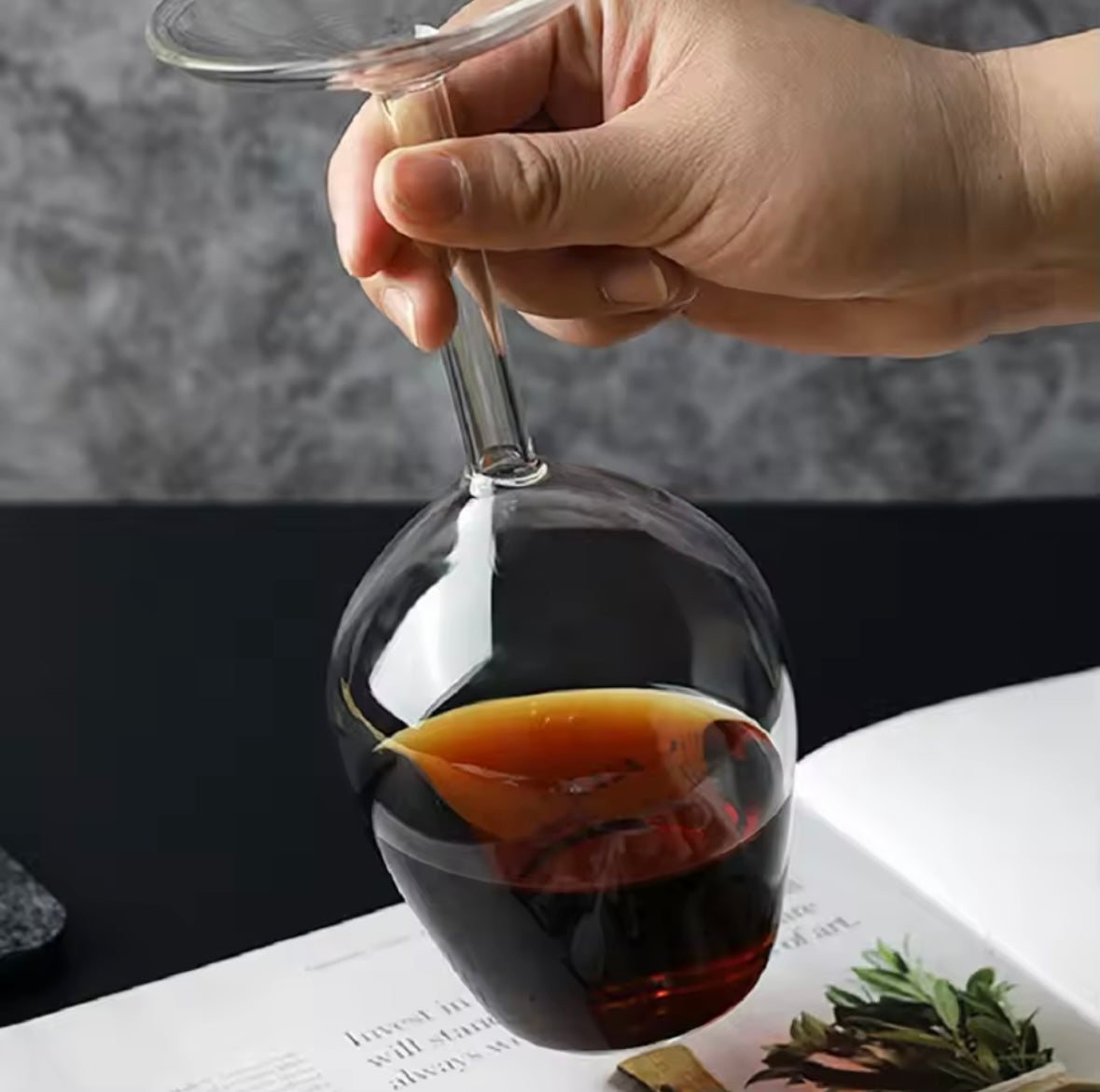 Upside Down Wine Glass